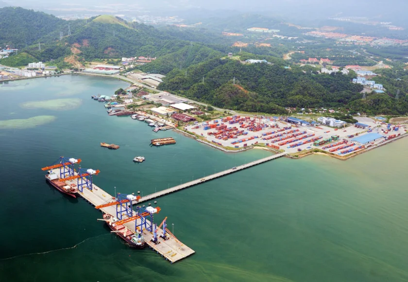Container cranes at Sapangar Bay port