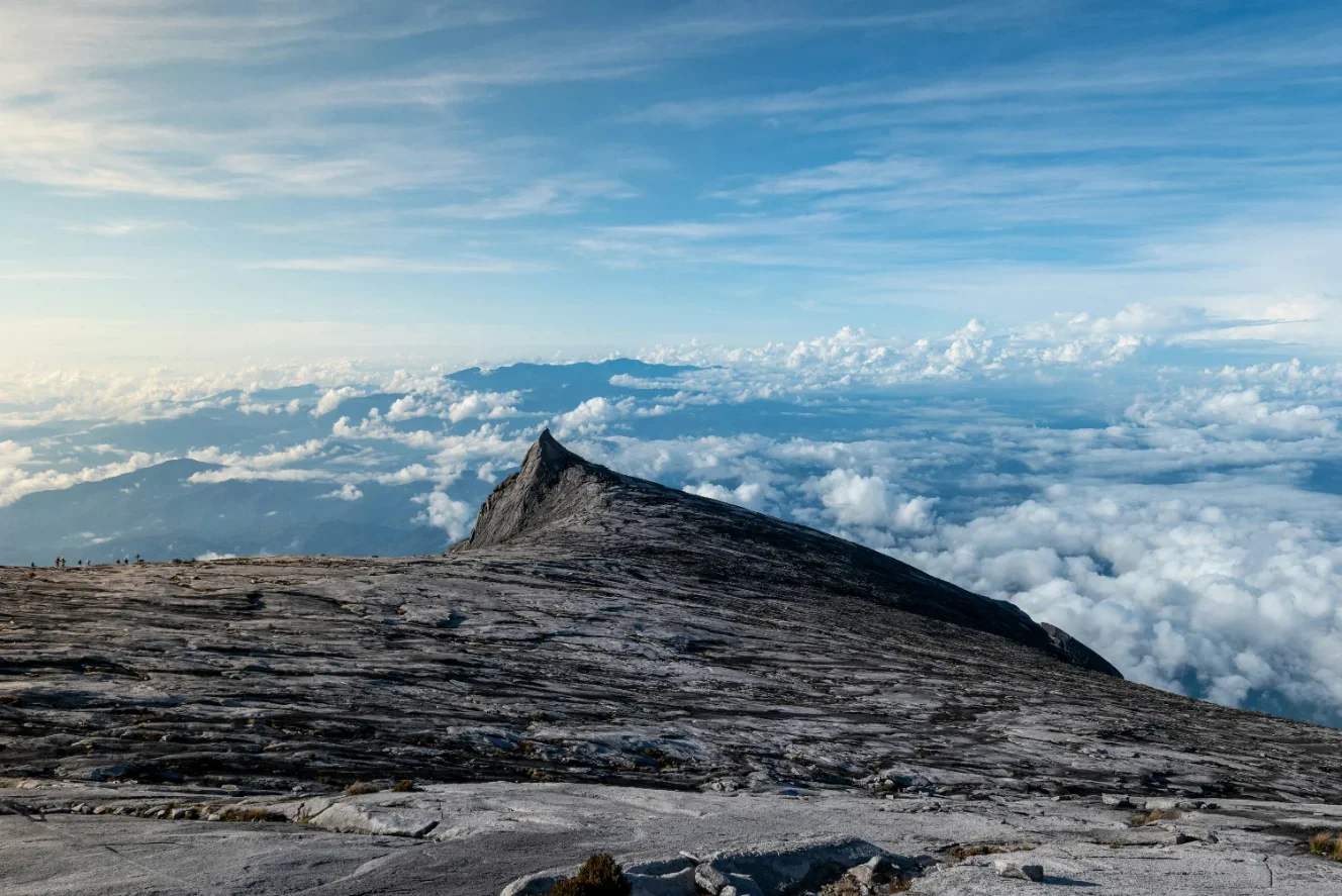 Mount Kinabalu granite summit at sunrise
